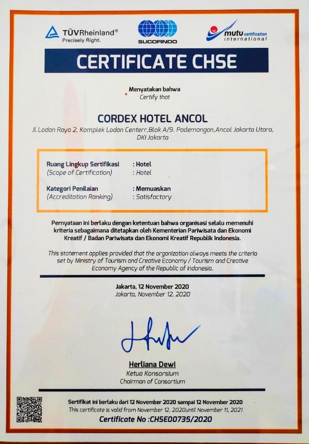 Cordex Hotel Ancol Jakarta Buitenkant foto